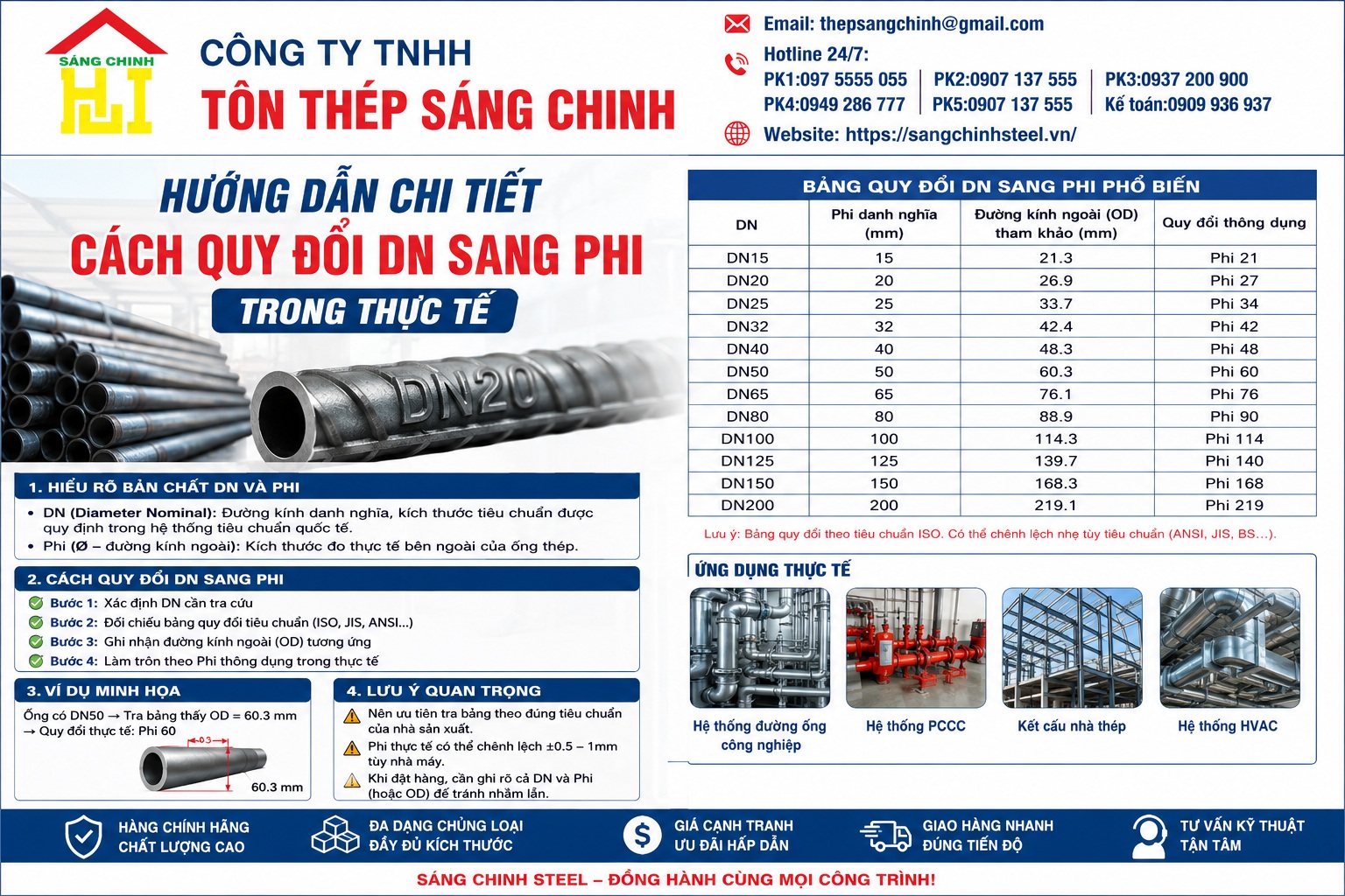Quy đổi DN sang Phi