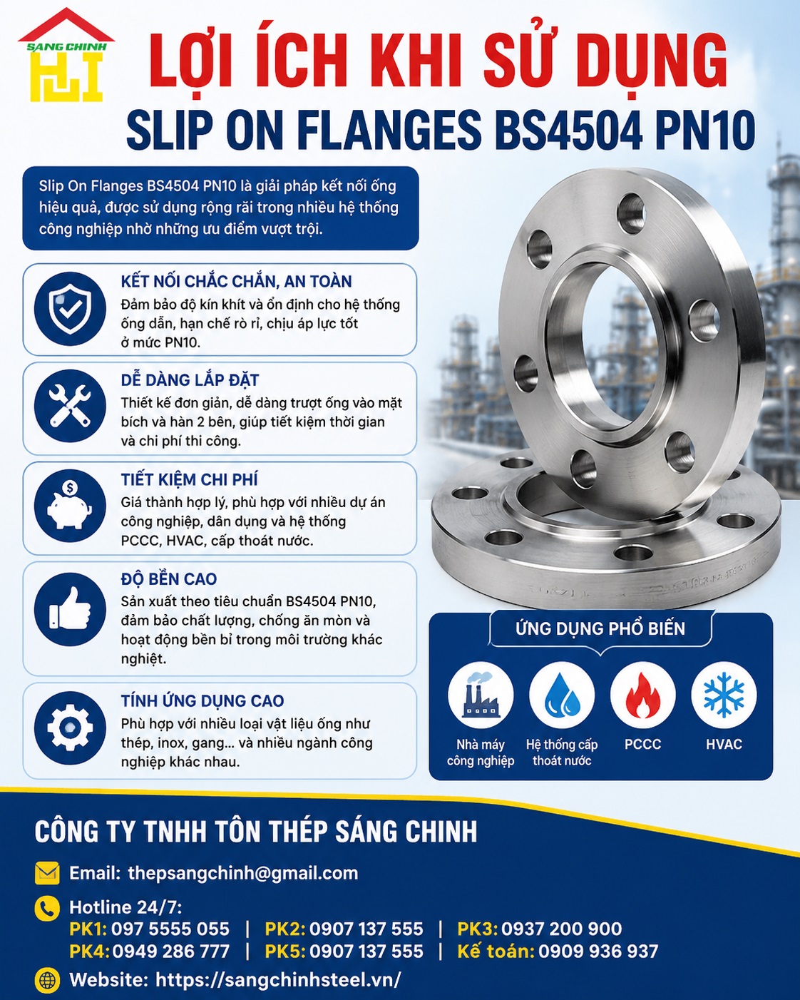 Slip On Flanges BS4504 PN10