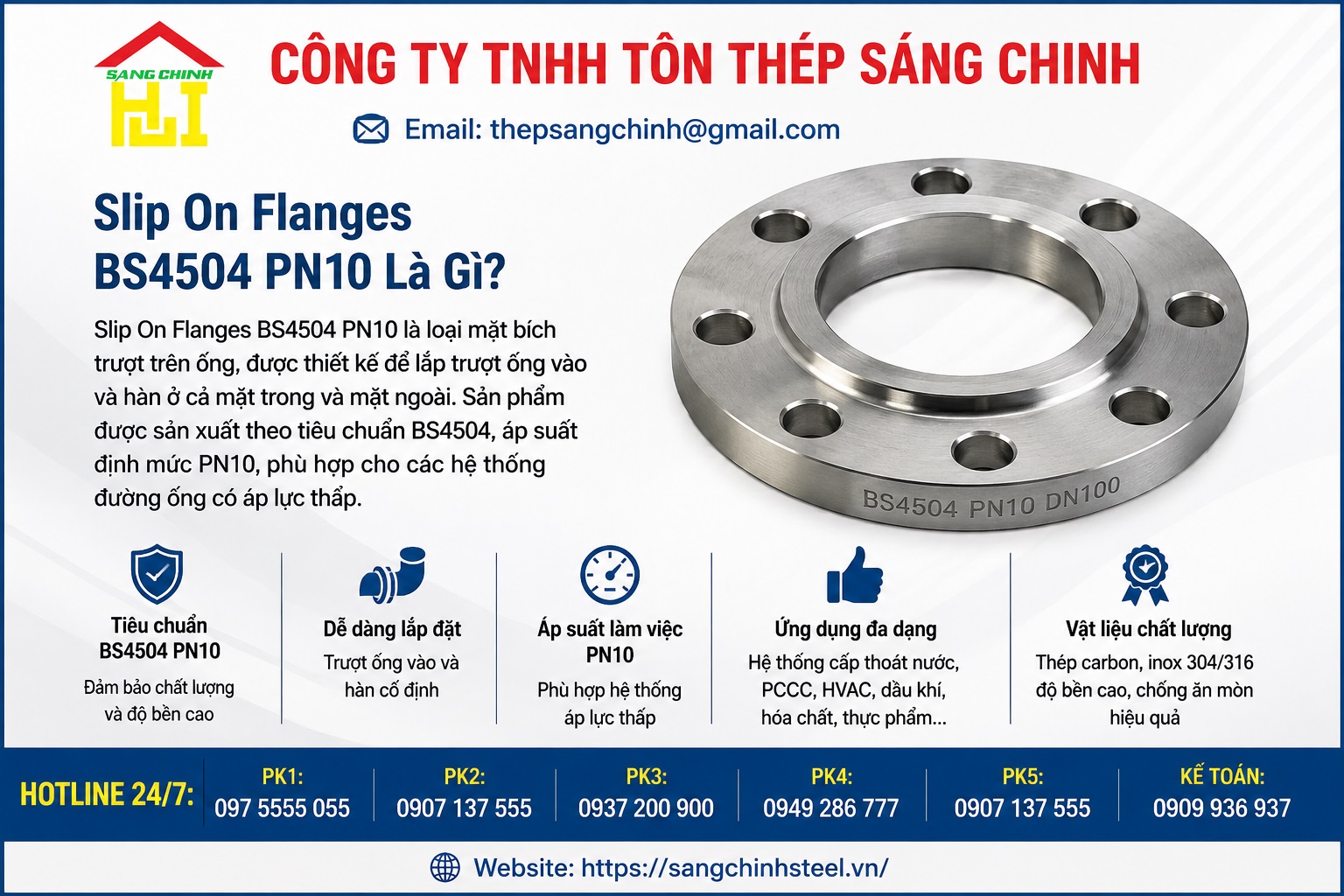 Slip On Flanges BS4504 PN10