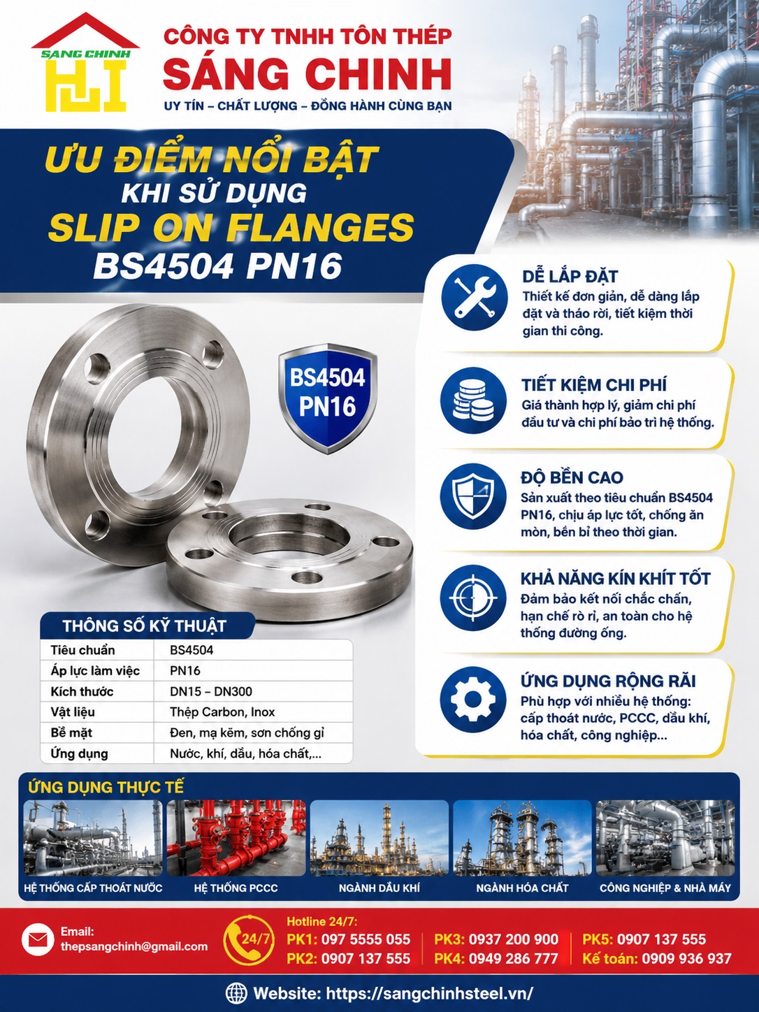Slip On Flanges BS4504 PN16
