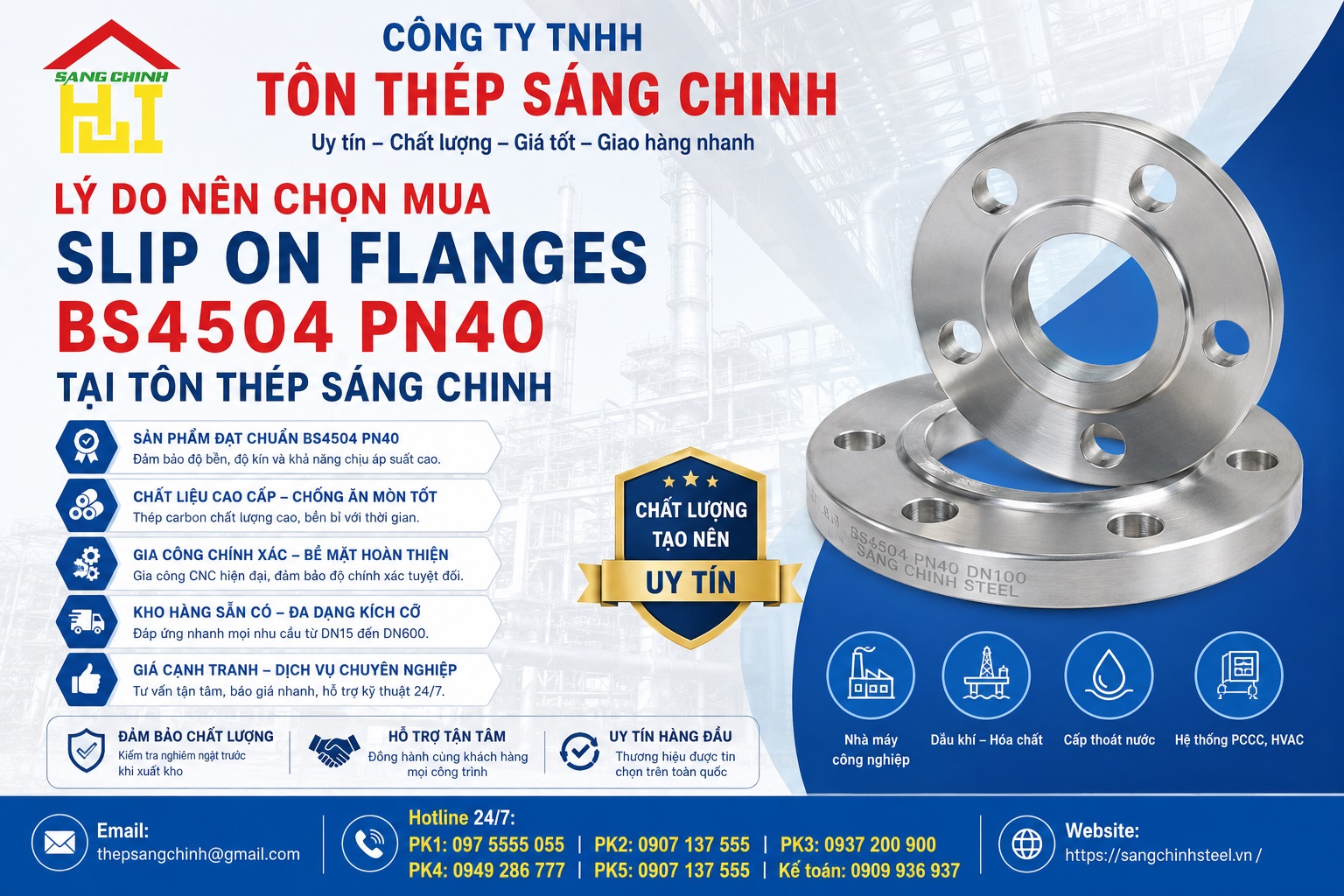 Slip On Flanges BS4504 PN40