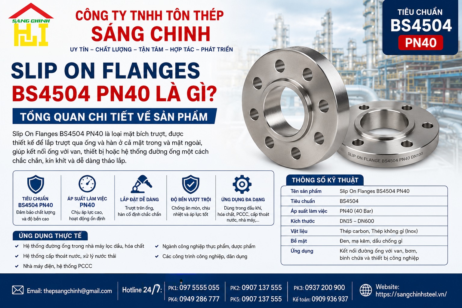 Slip On Flanges BS4504 PN40