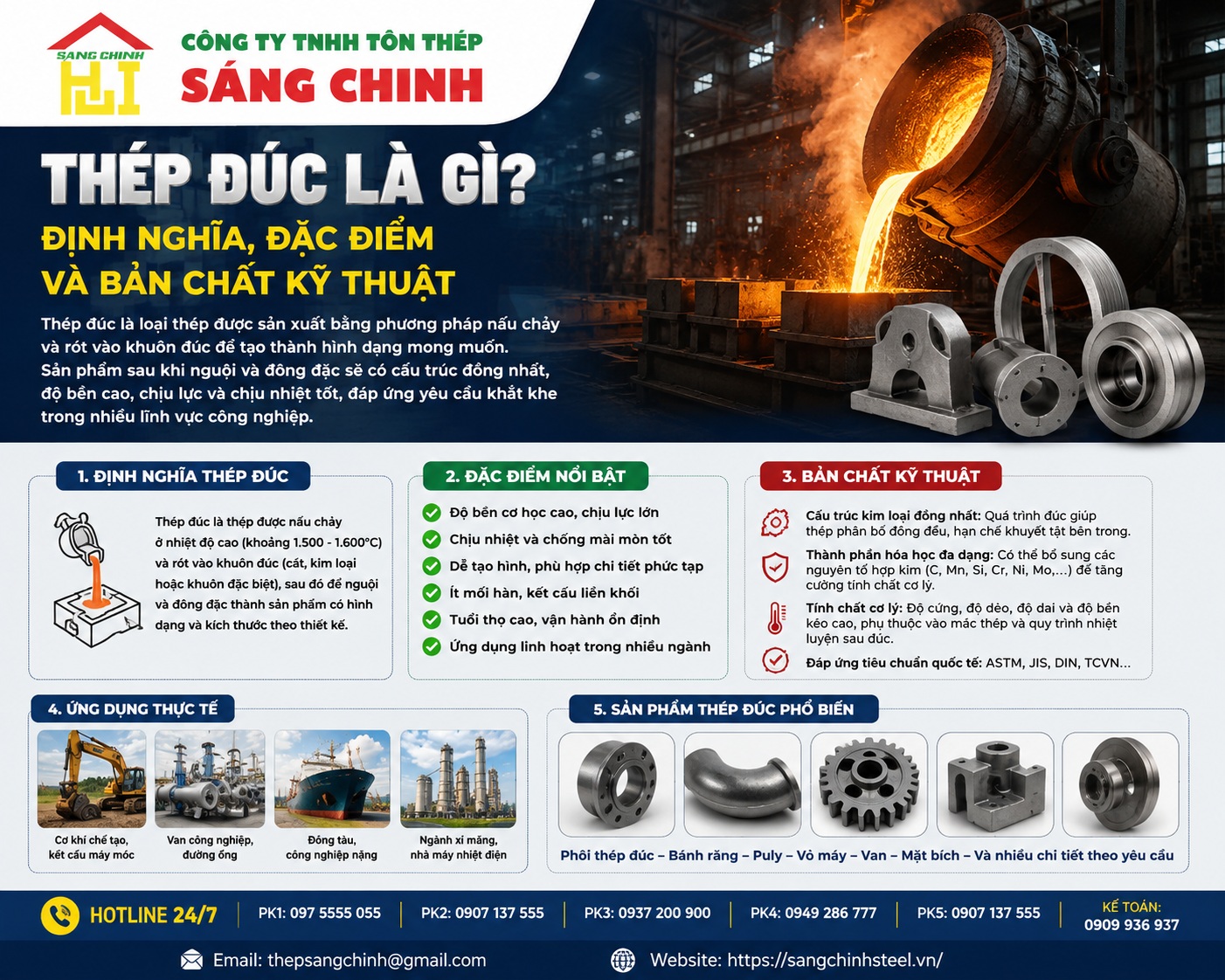 So sánh thép đúc và thép cán