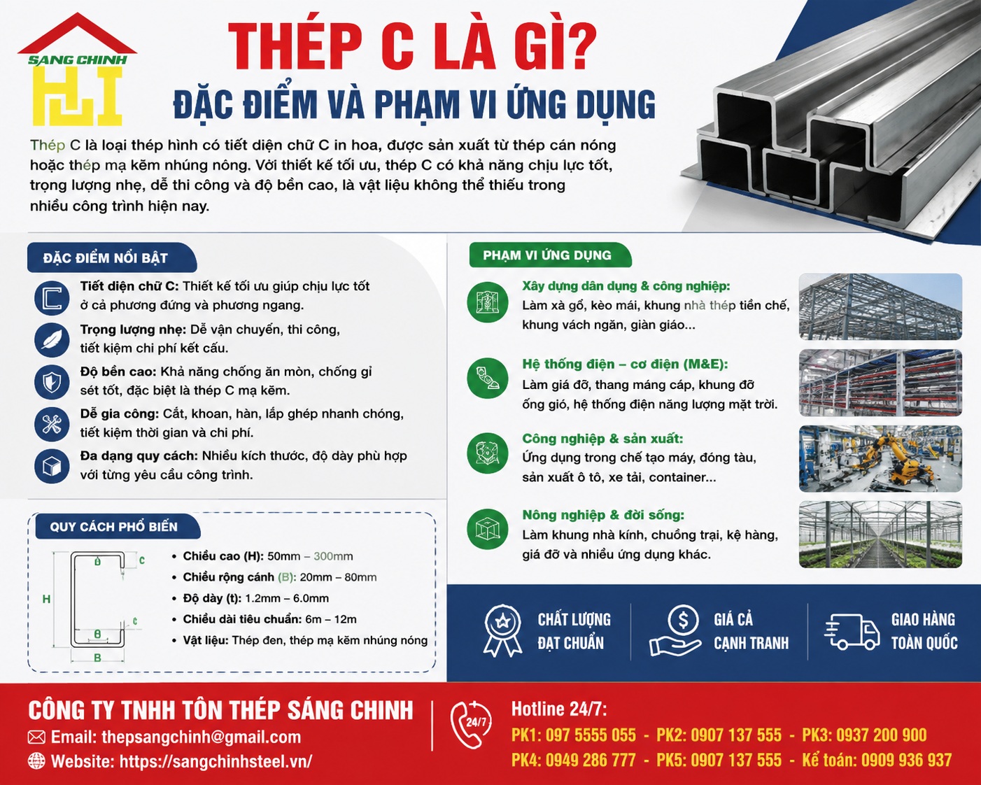 So sánh thép U và thép C