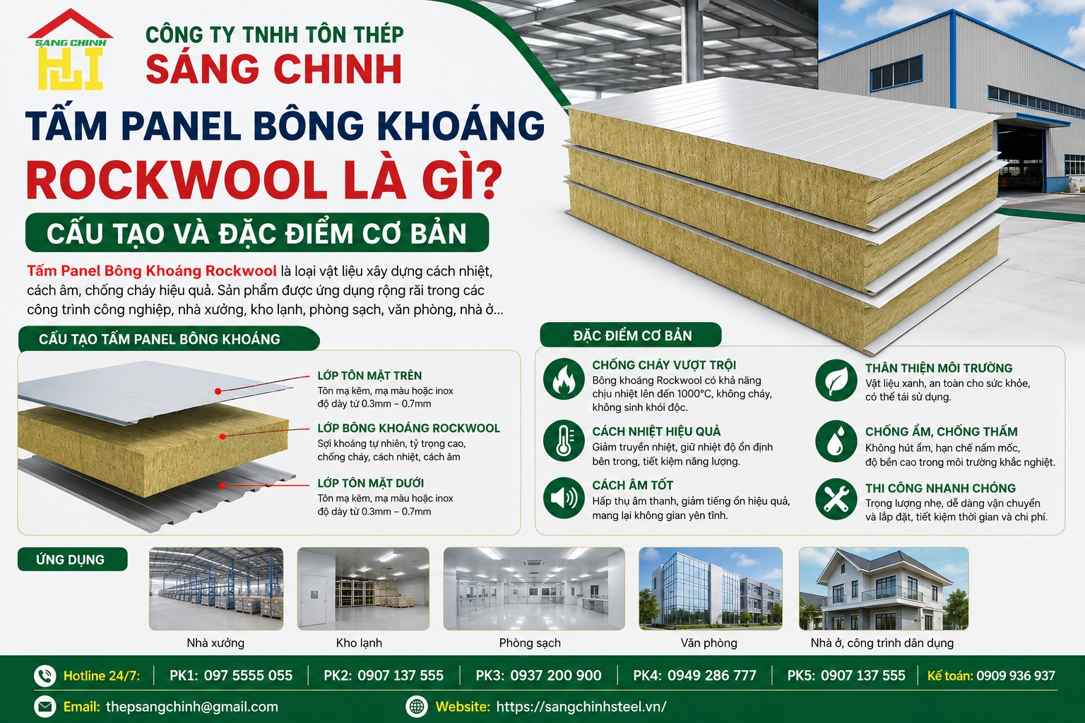 Tấm panel bông khoáng Rockwool
