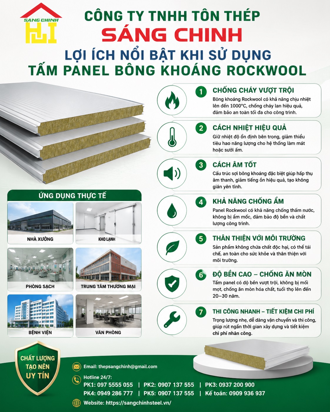 Tấm panel bông khoáng Rockwool
