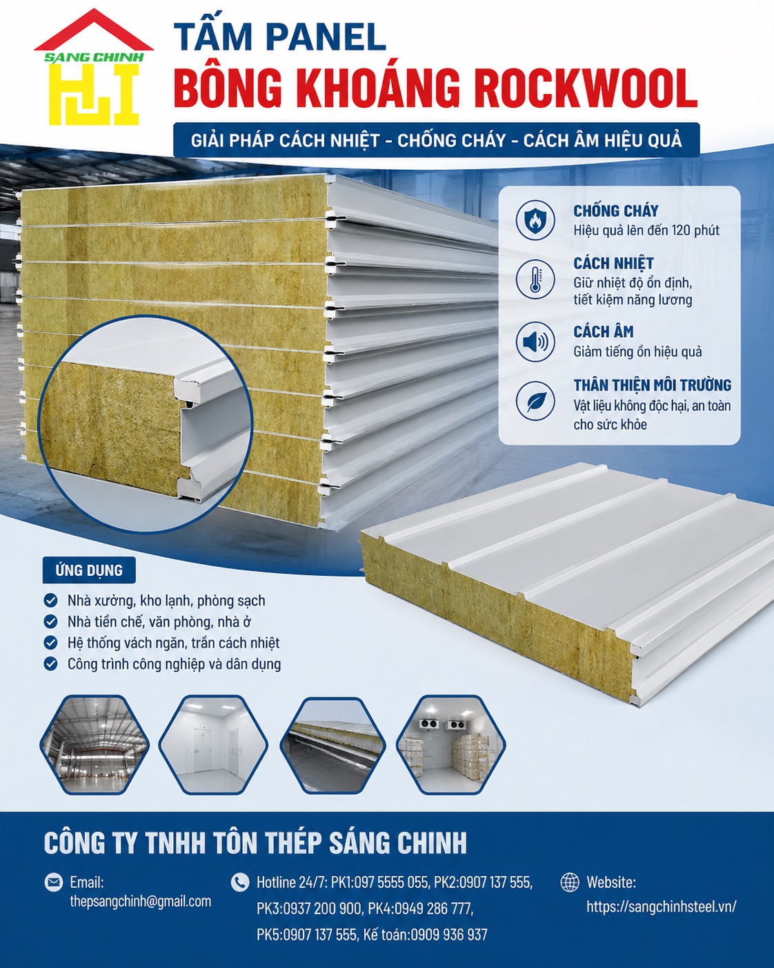 Tấm panel bông khoáng Rockwool