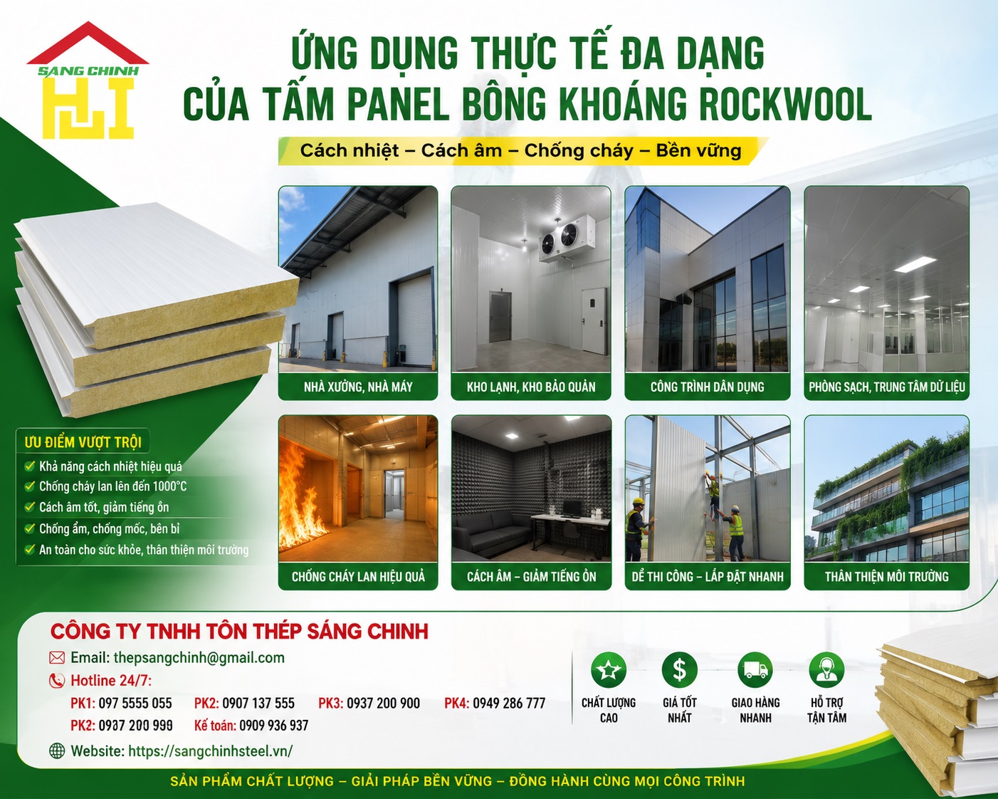 Tấm panel bông khoáng Rockwool