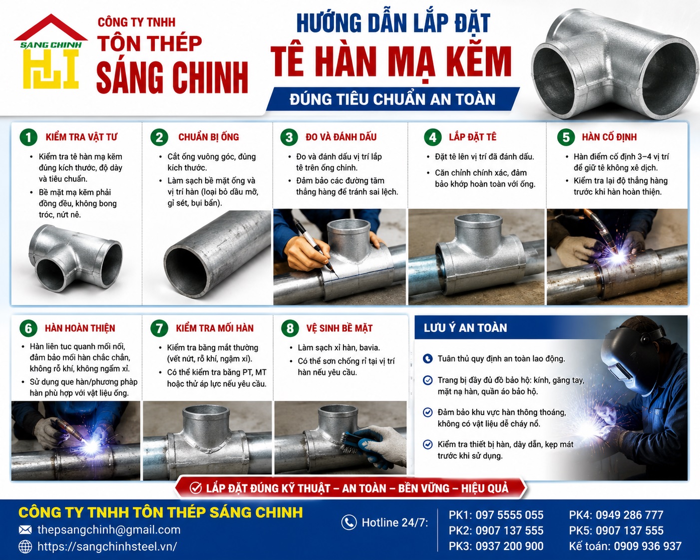 Tê Hàn Mạ Kẽm SCH20 SCH40 SCH80