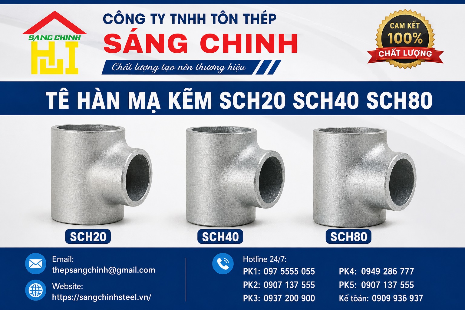 Tê Hàn Mạ Kẽm SCH20 SCH40 SCH80
