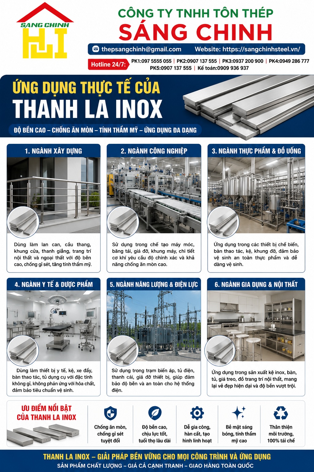 Thanh la inox