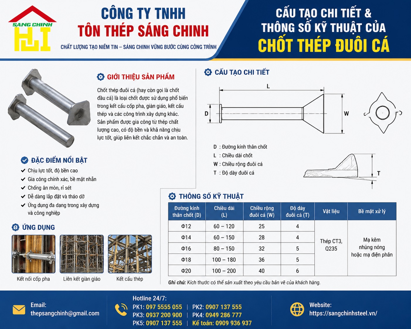 Thanh Nối Dải Phân Cách Betong (Chốt Thép Đuôi Cá)