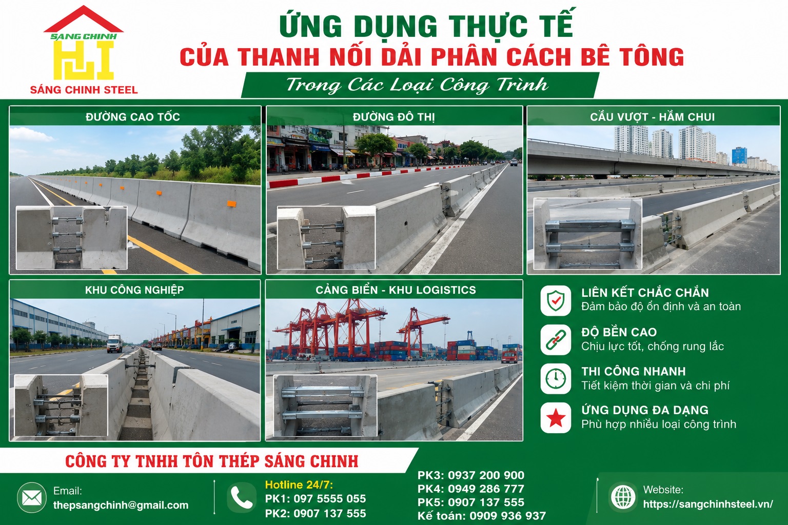 Thanh Nối Dải Phân Cách Betong (Chốt Thép Đuôi Cá)