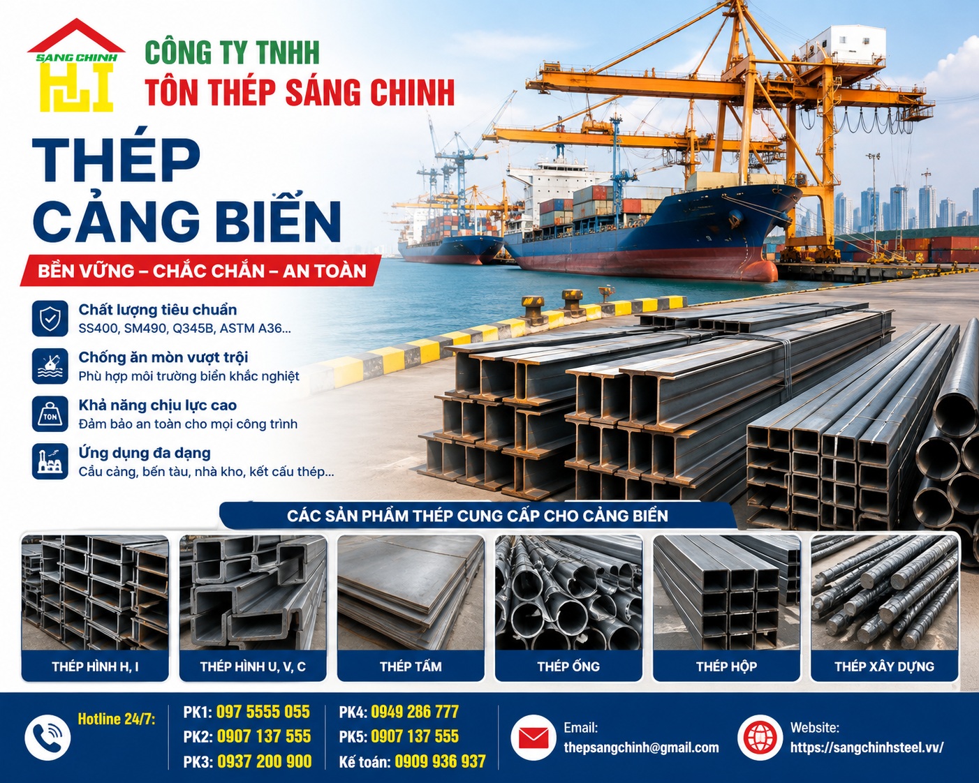 Thép cảng biển