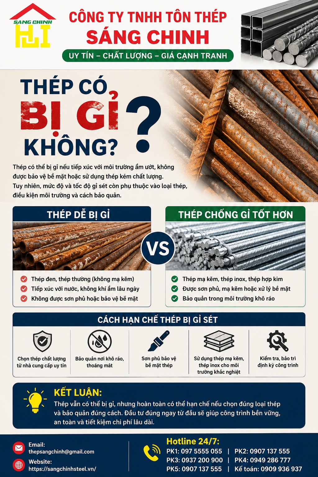 Thép có bị gỉ không