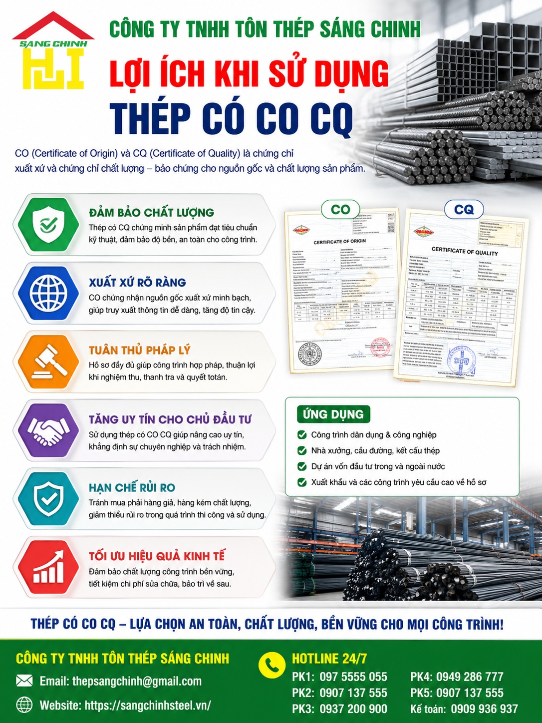 Thép có CO CQ