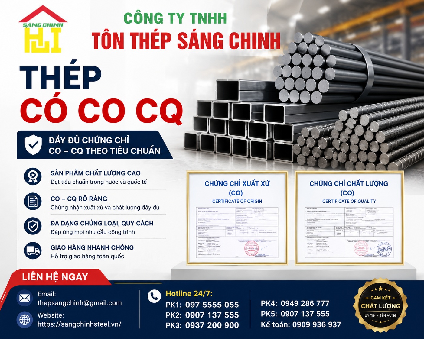 Thép có CO CQ