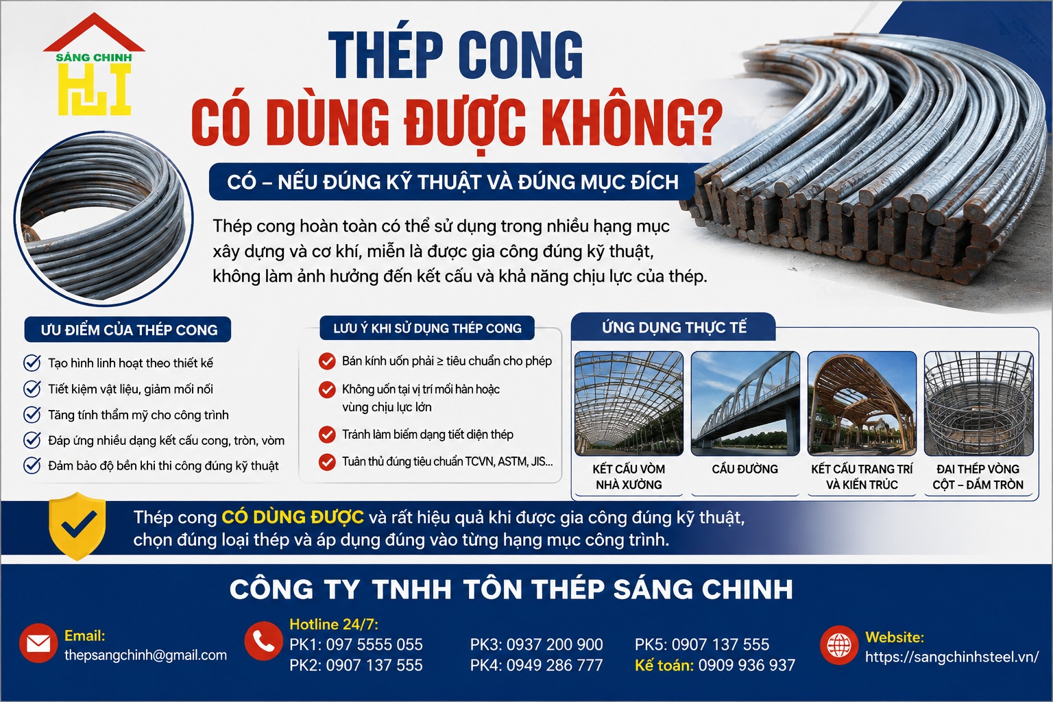 Thép cong có dùng được không