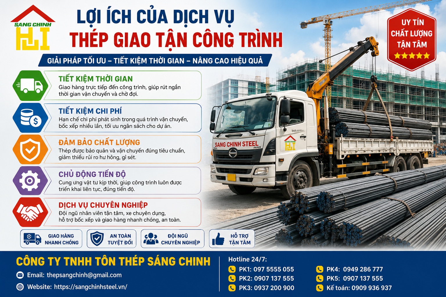 Thép giao tận công trình