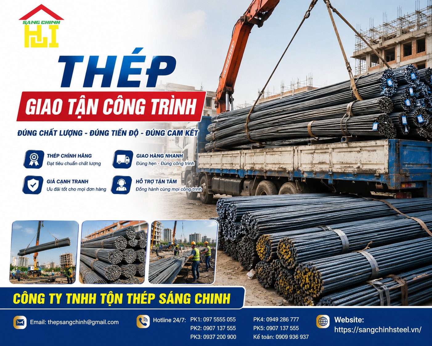 Thép giao tận công trình