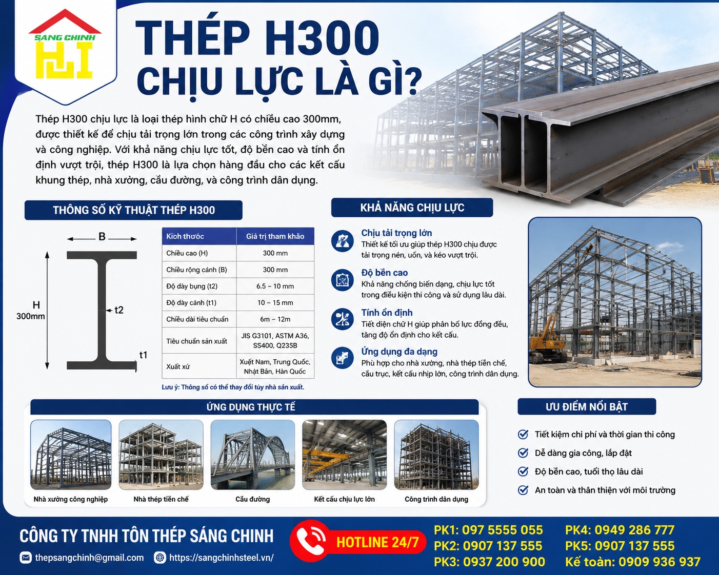 Thép H300 chịu lực