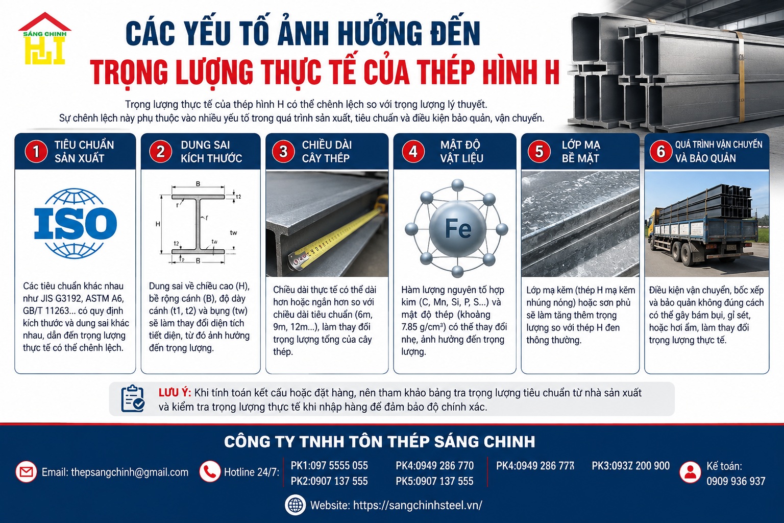 Thép hình H nặng bao nhiêu?