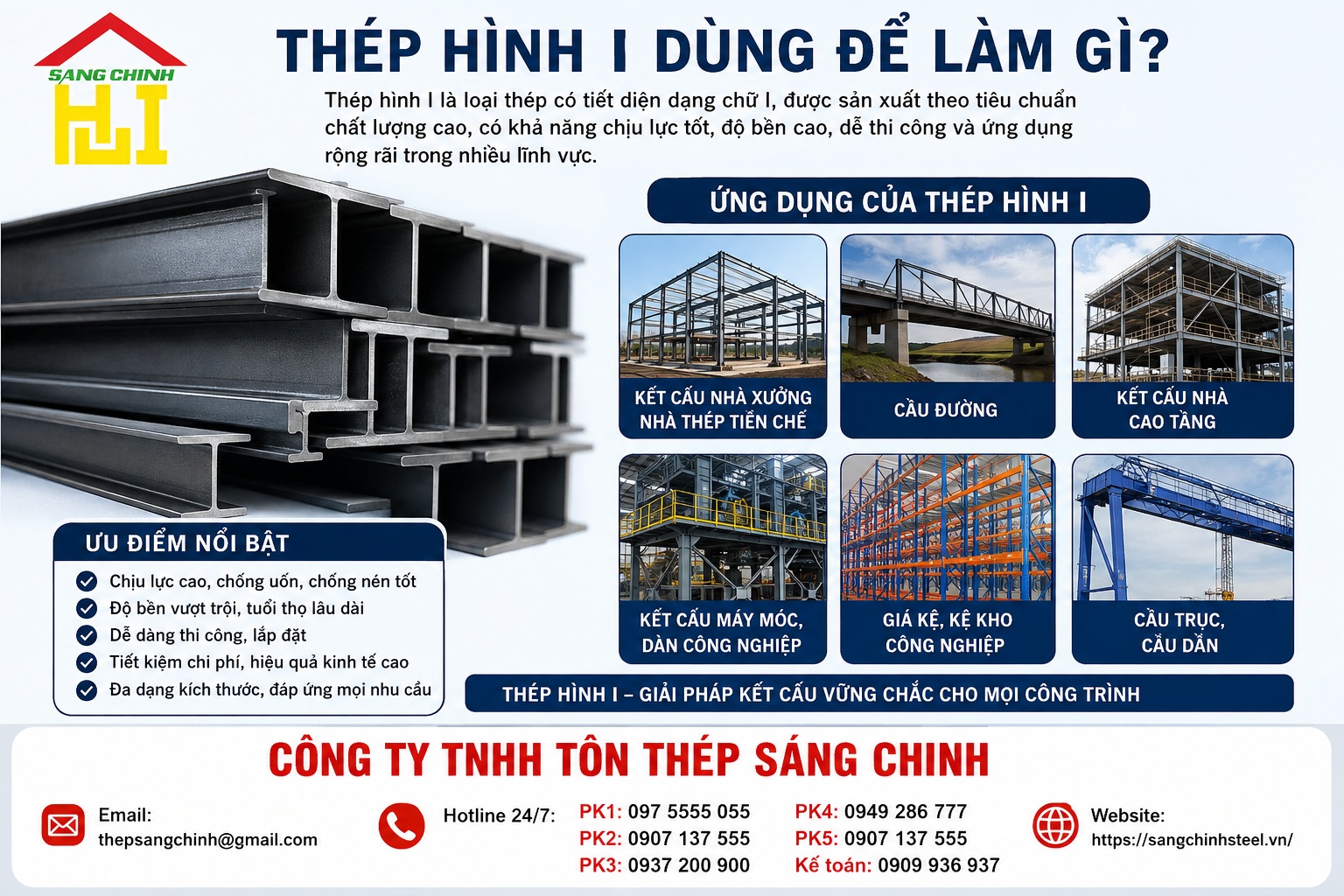 Thép hình I dùng để làm gì?