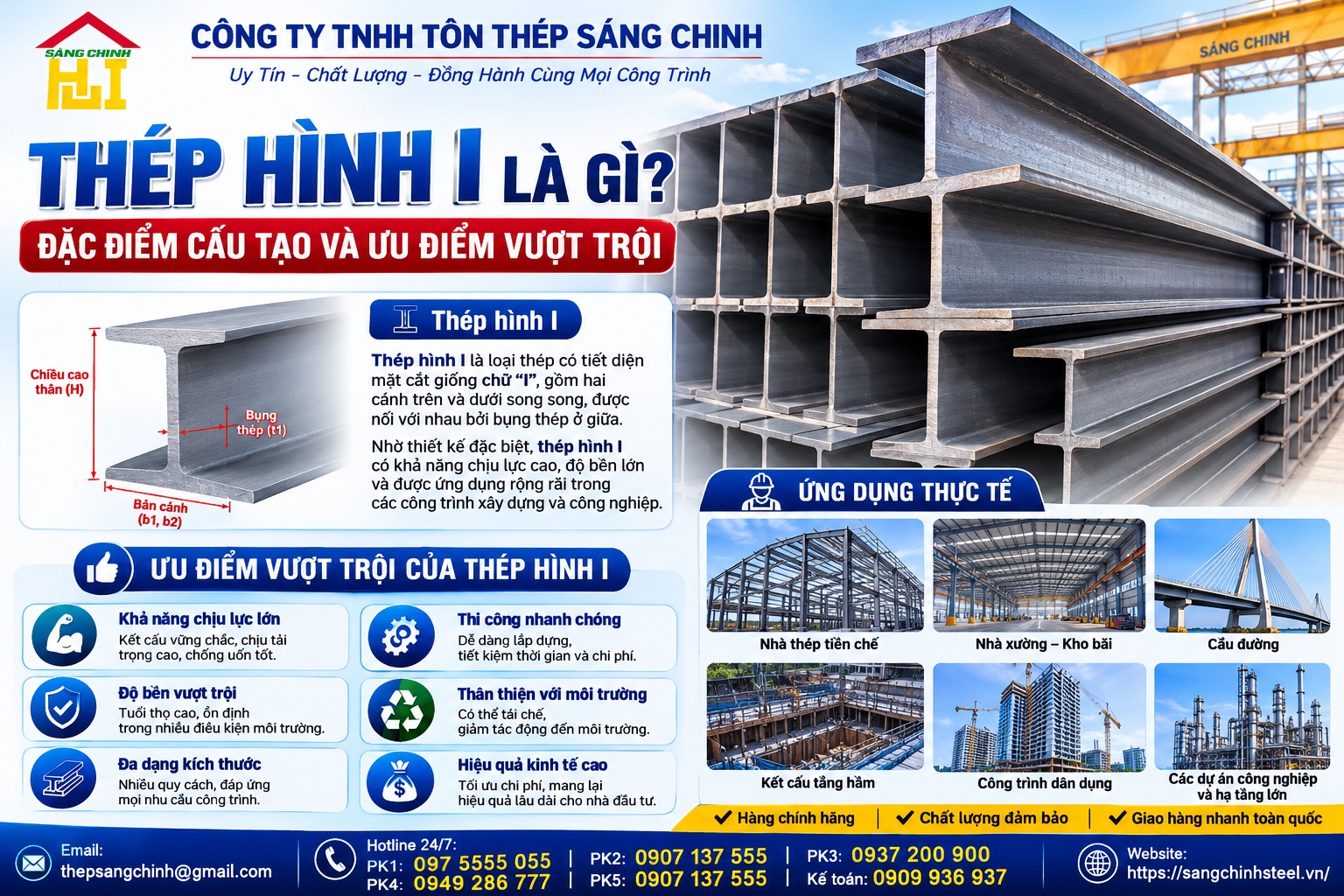 Thép hình I dùng để làm gì?