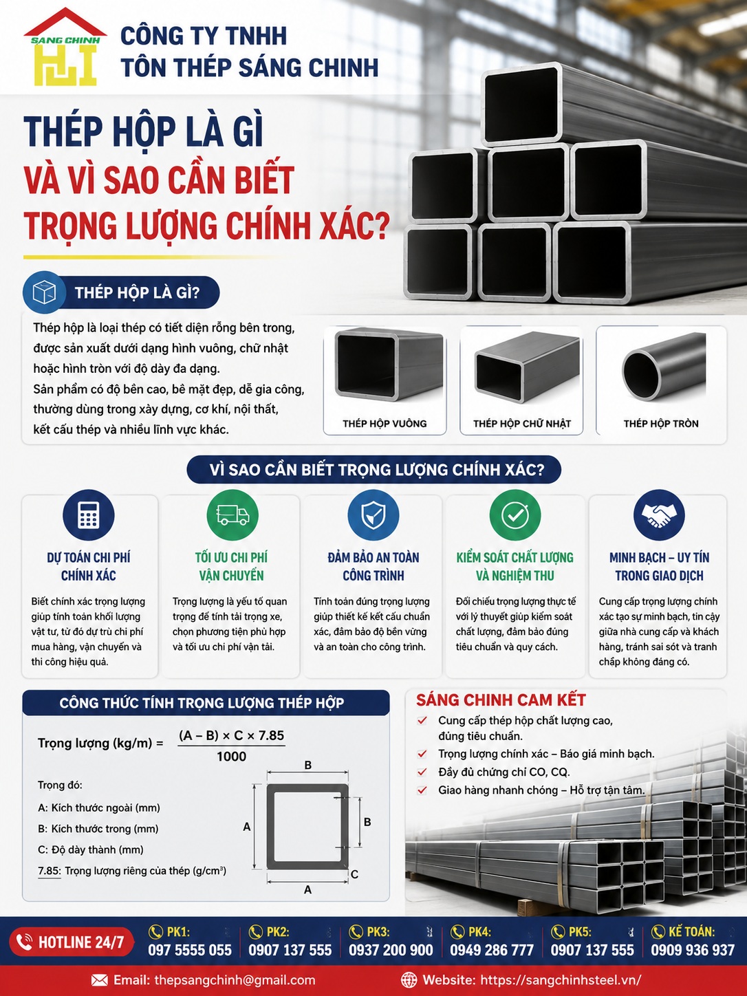 Thép hộp 6m nặng bao nhiêu?
