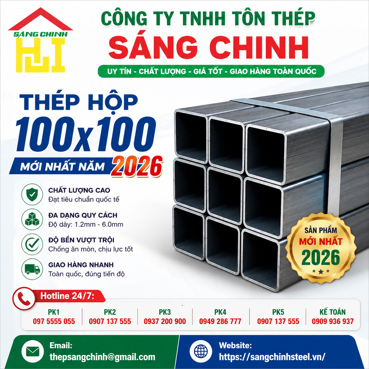 Bảng Báo Giá Thép Hộp 100x100 Mới Nhất Năm 2026