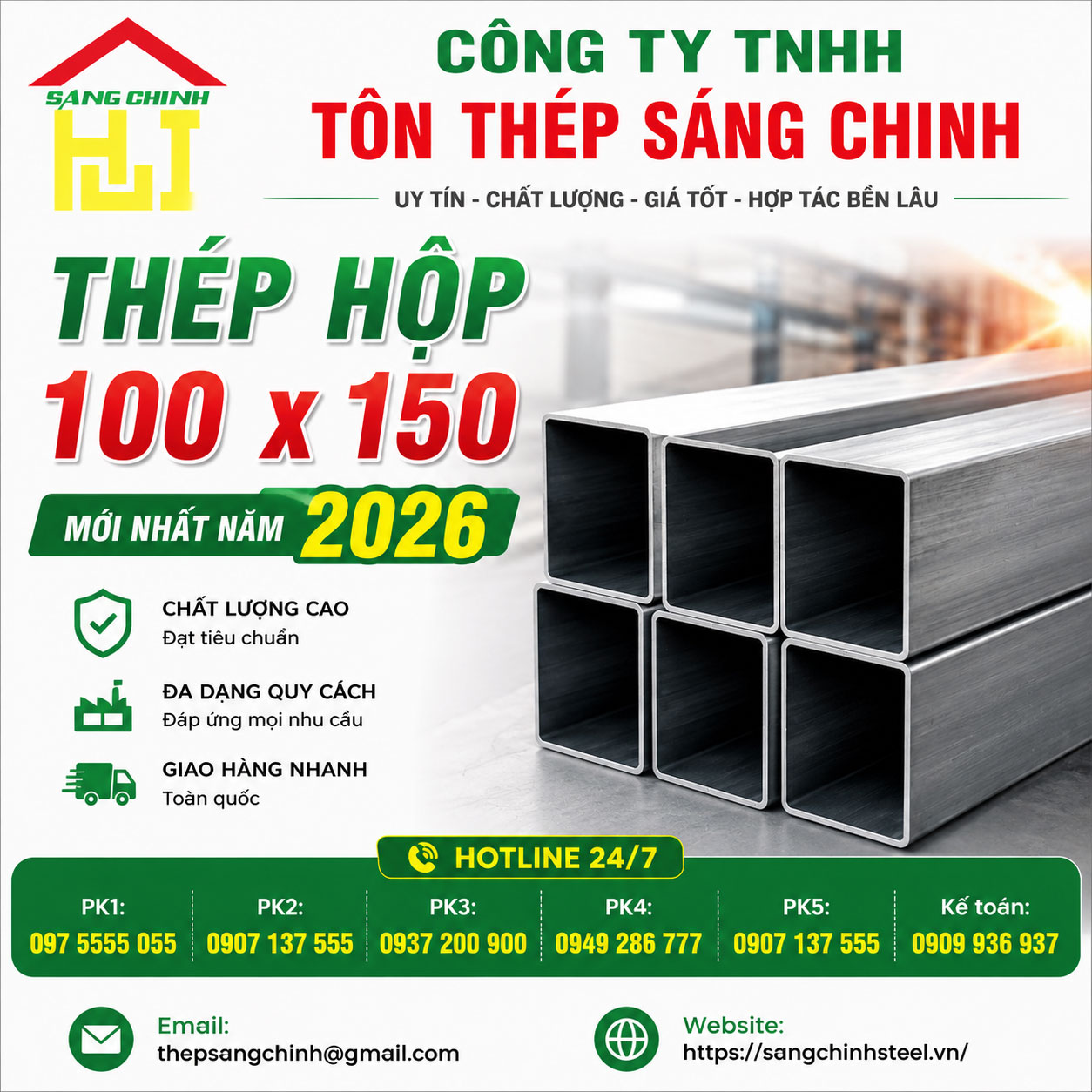 Bảng Báo Giá Thép Hộp 100 x 150 Mới Nhất Năm 2026