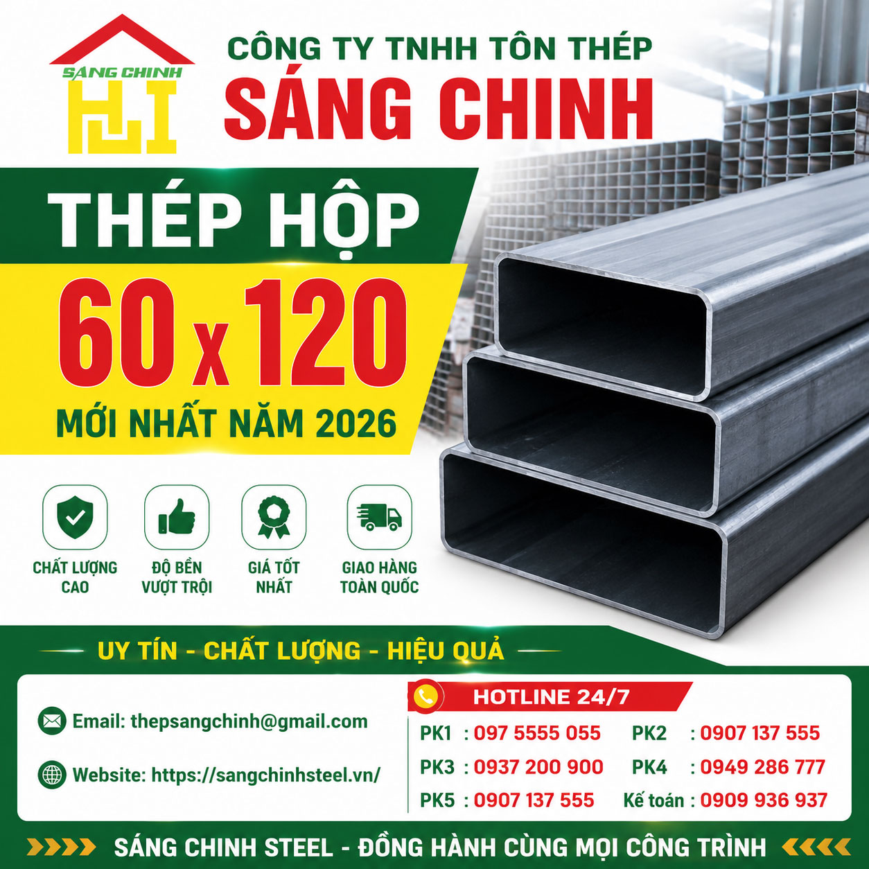 Bảng Báo Giá Thép Hộp 60 x 120 Mới Nhất Năm 2026