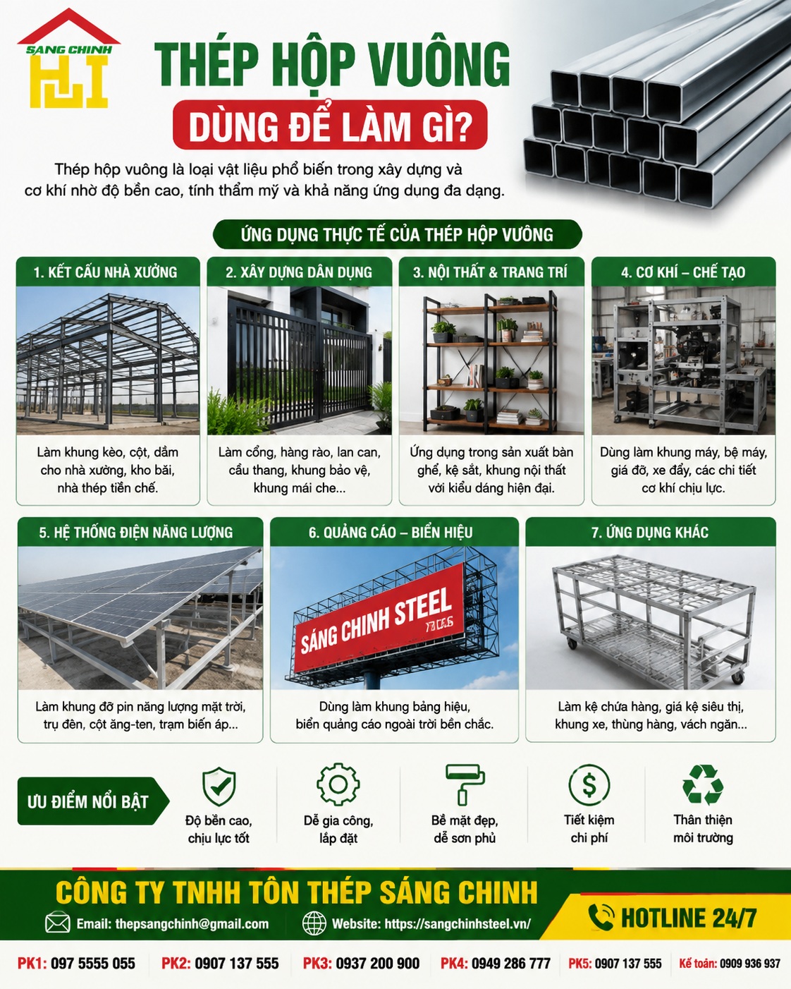 Thép hộp vuông dùng để làm gì?