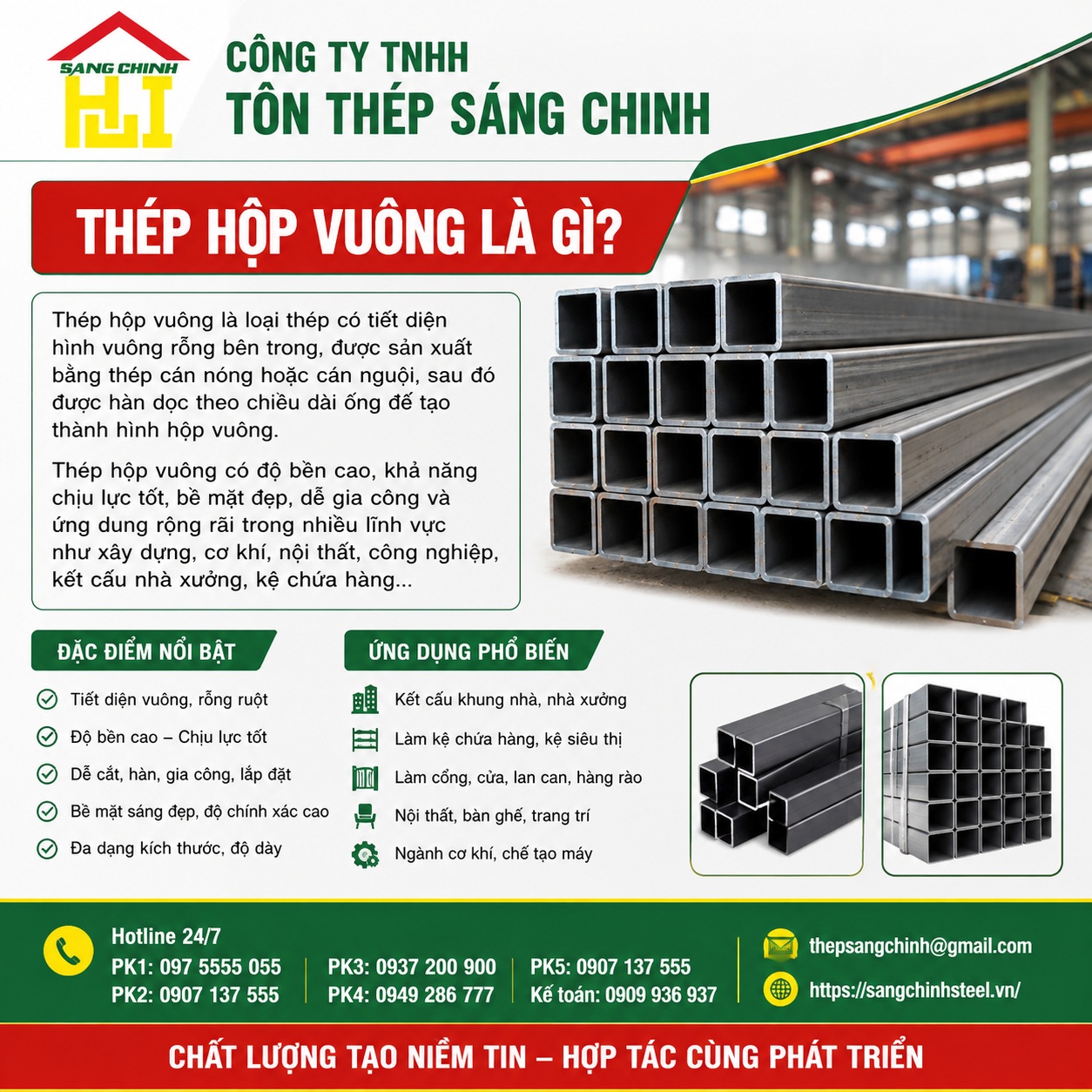 Thép hộp vuông dùng để làm gì?