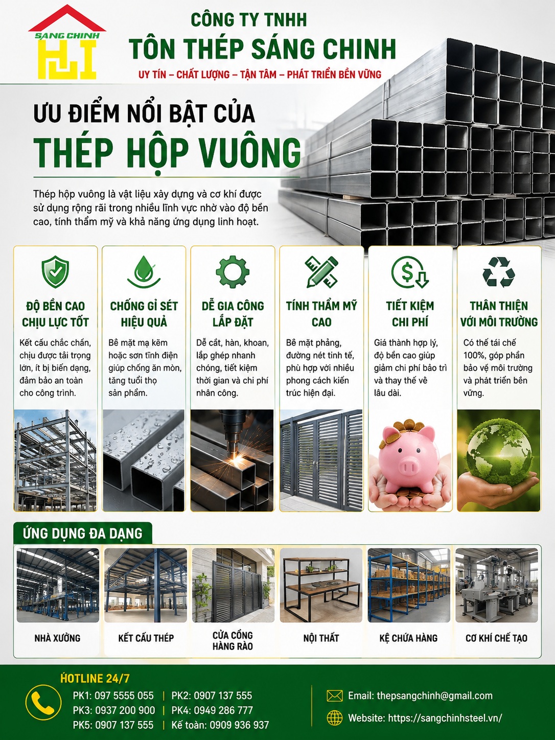 Thép hộp vuông dùng để làm gì?