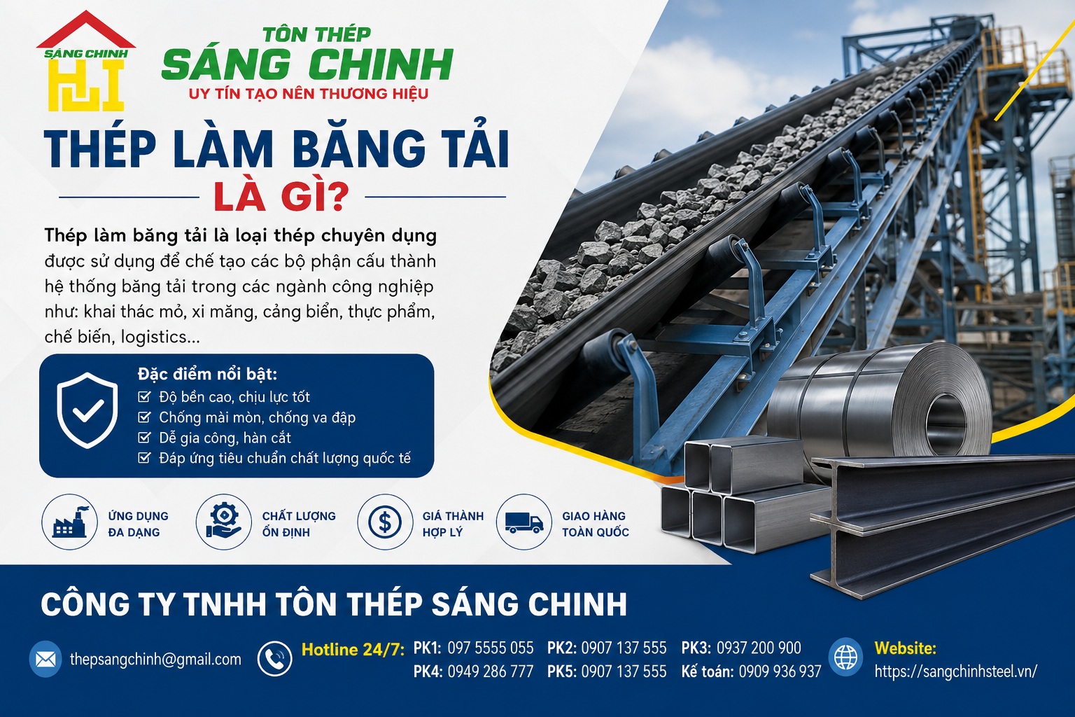 Thép làm băng tải