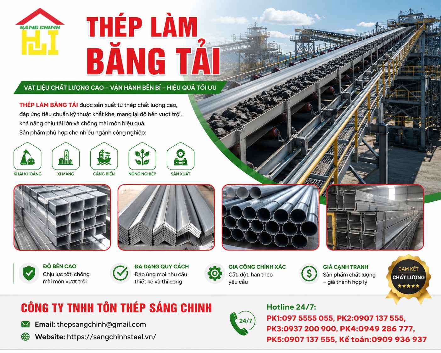 Thép làm băng tải