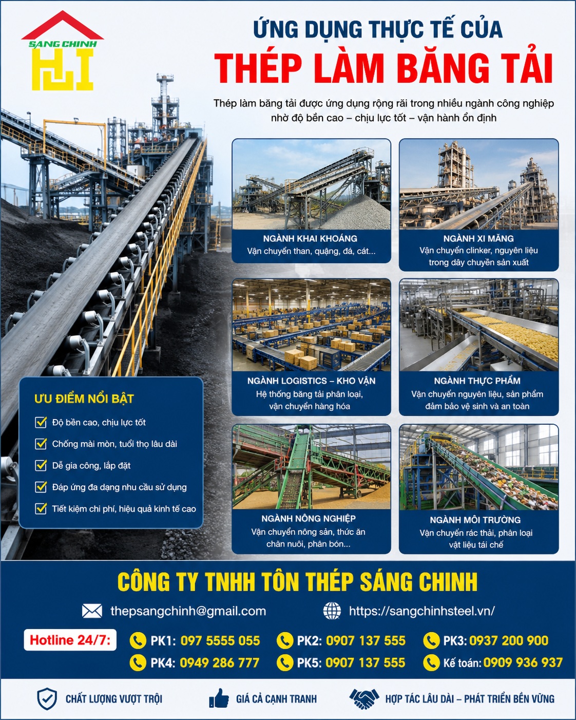 Thép làm băng tải