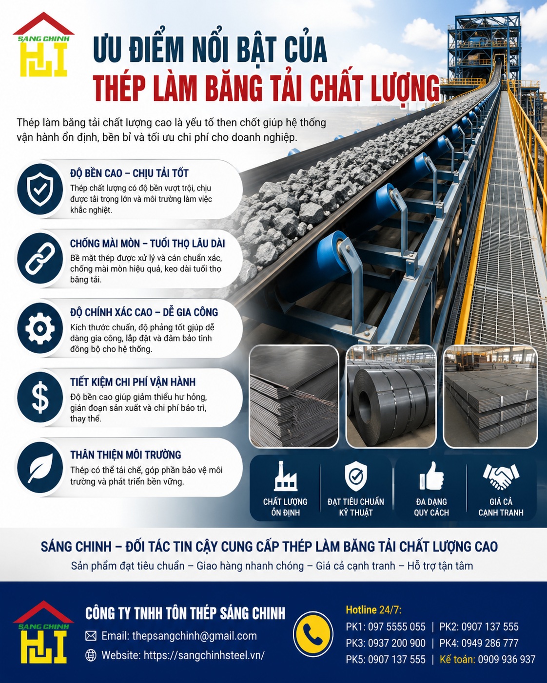 Thép làm băng tải