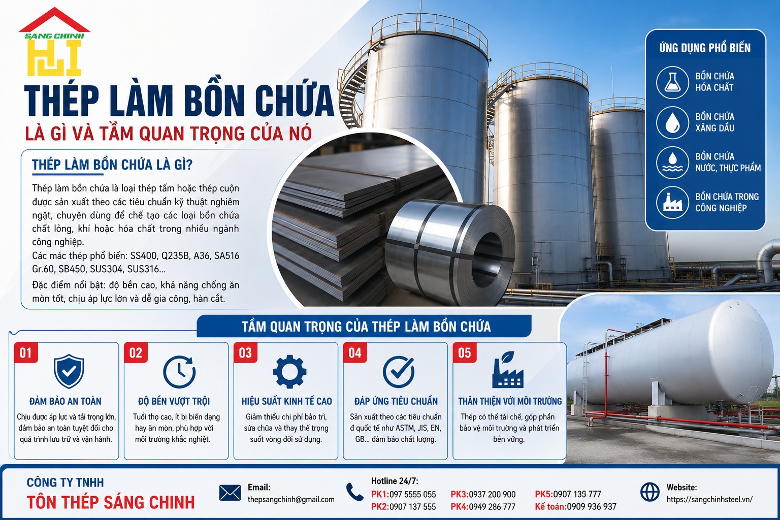 Thép làm bồn chứa