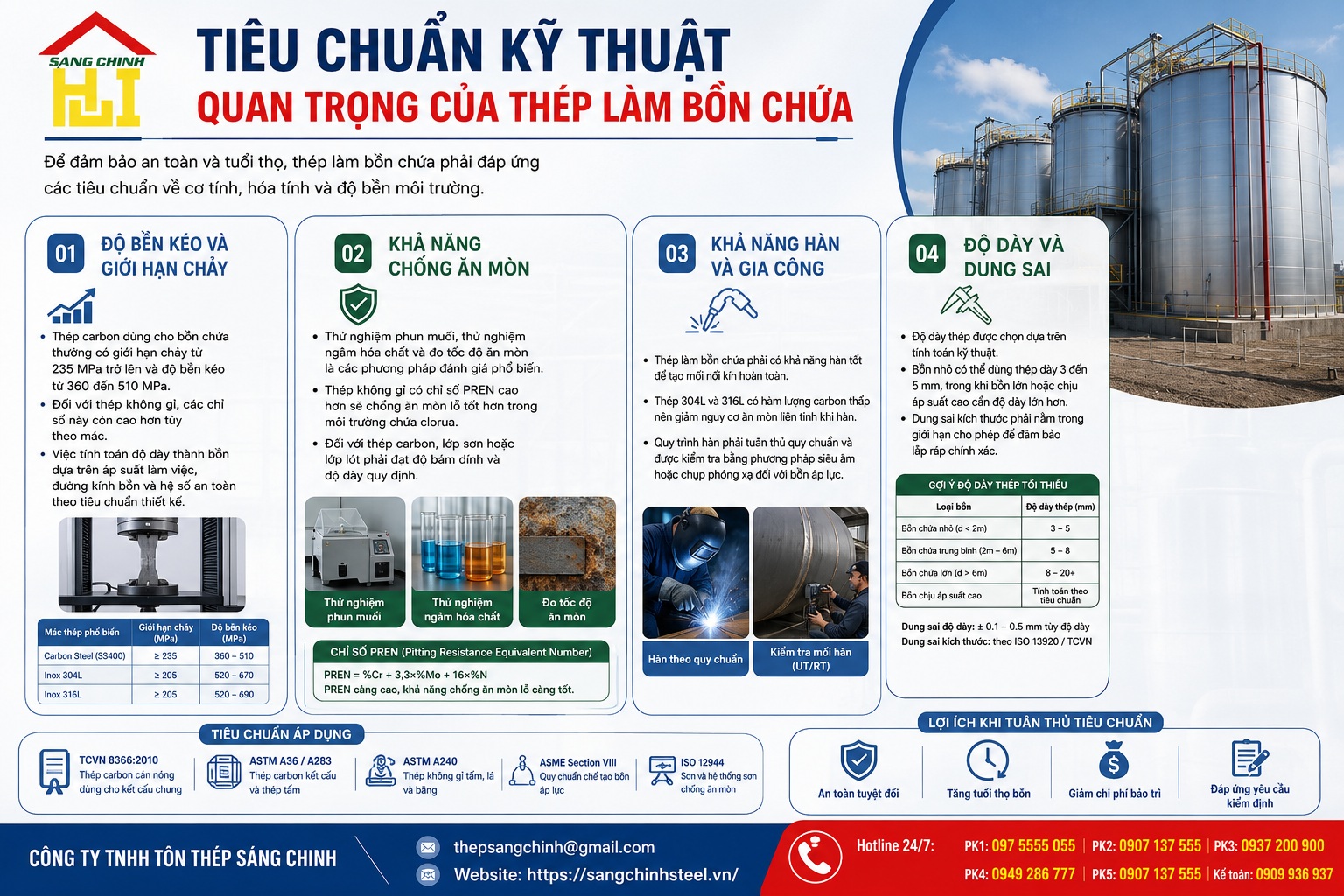 Thép làm bồn chứa