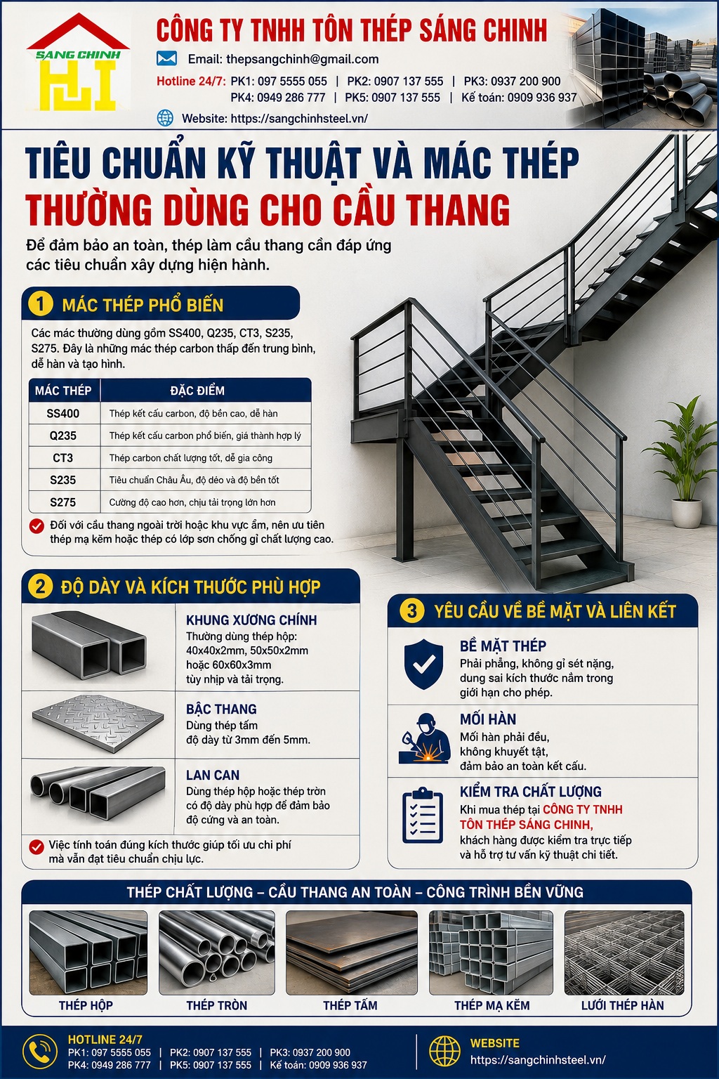 Thép làm cầu thang