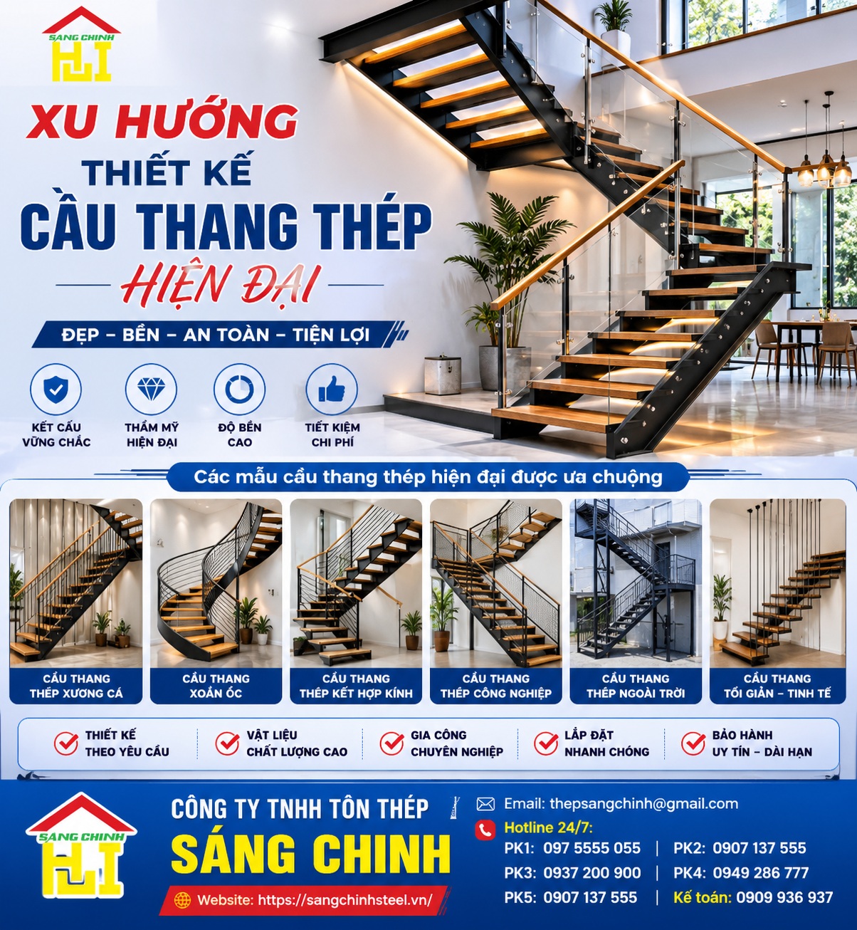 Thép làm cầu thang