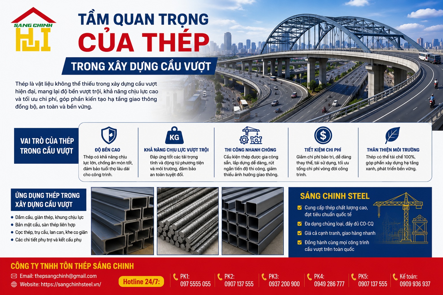 Thép làm cầu vượt