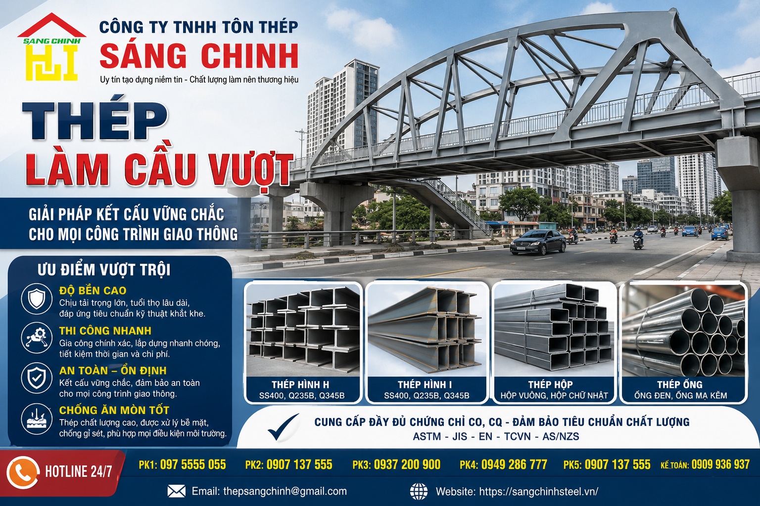 Thép làm cầu vượt