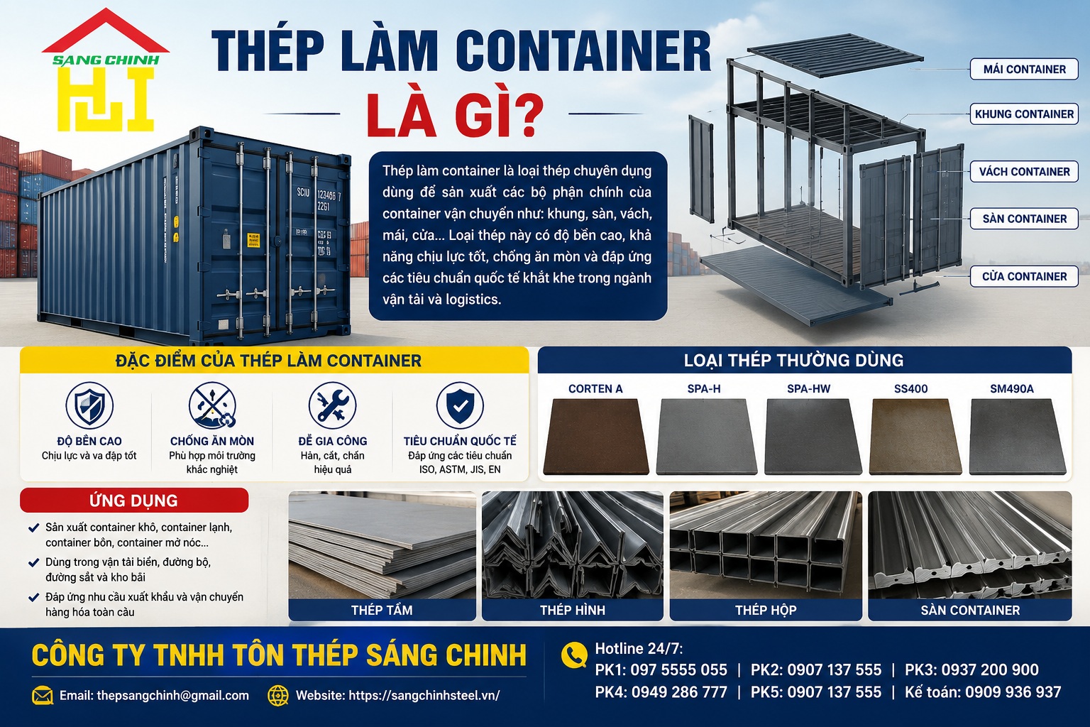 Thép làm container