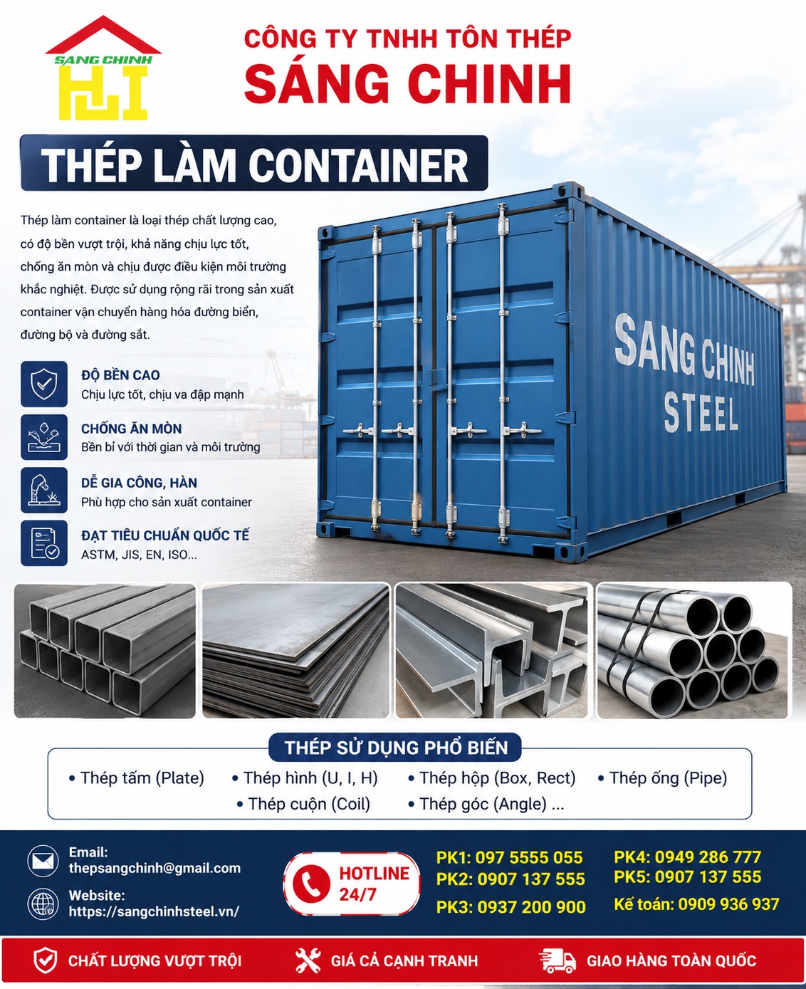 Thép làm container