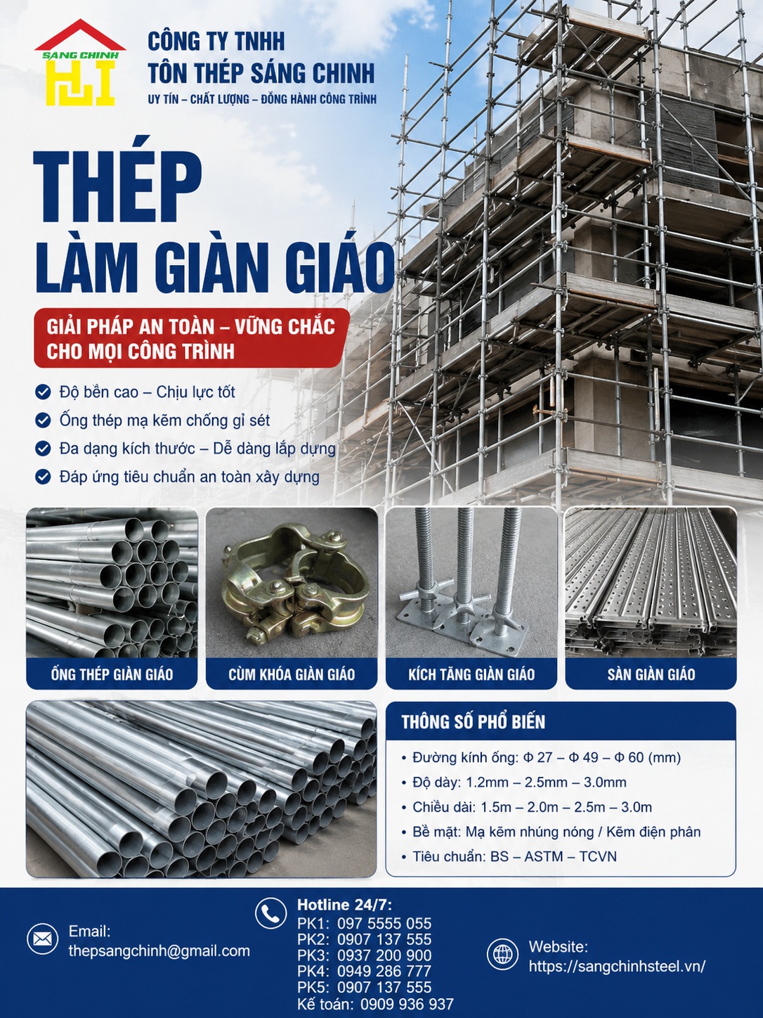 Thép làm giàn giáo