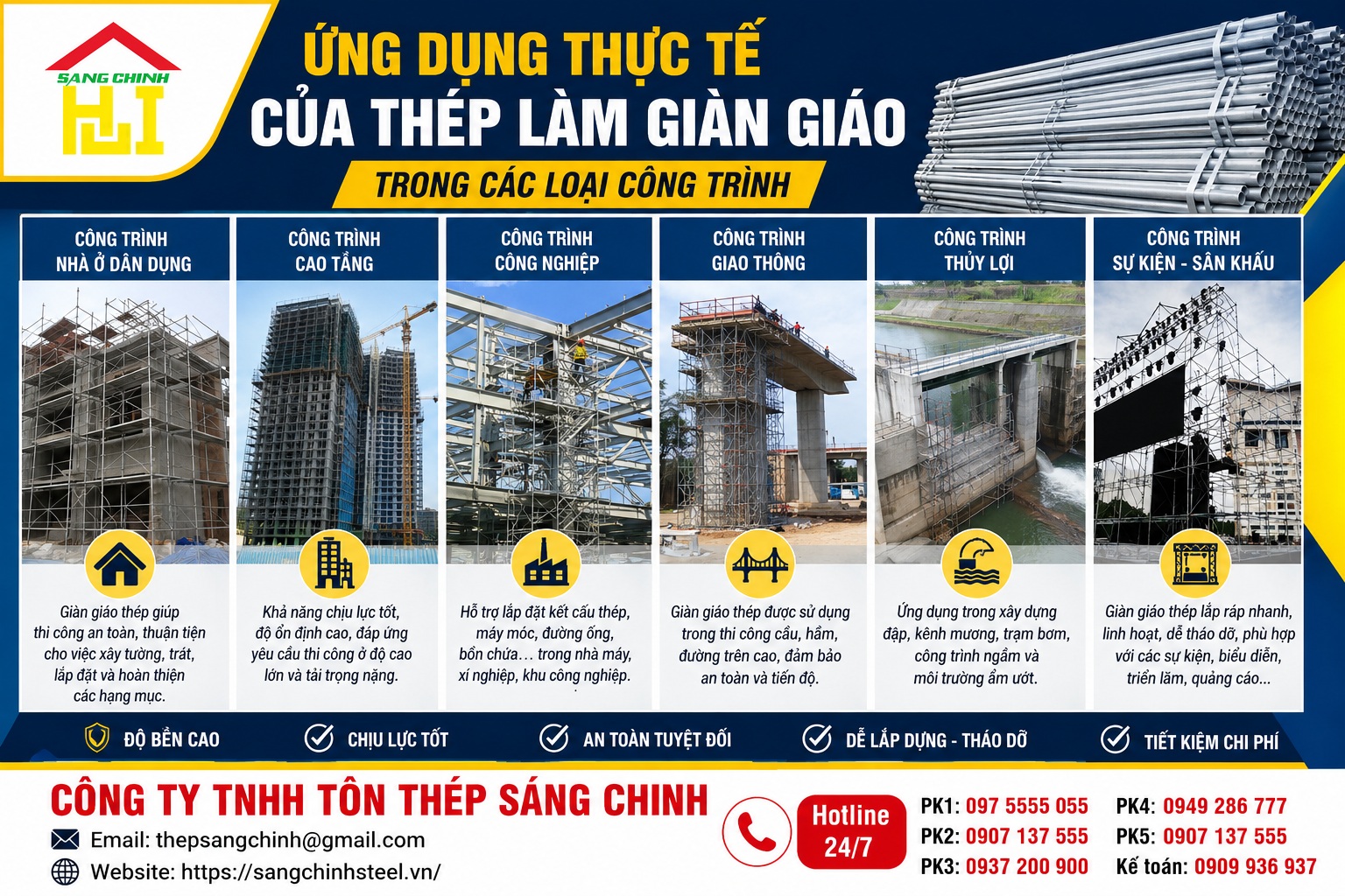 Thép làm giàn giáo