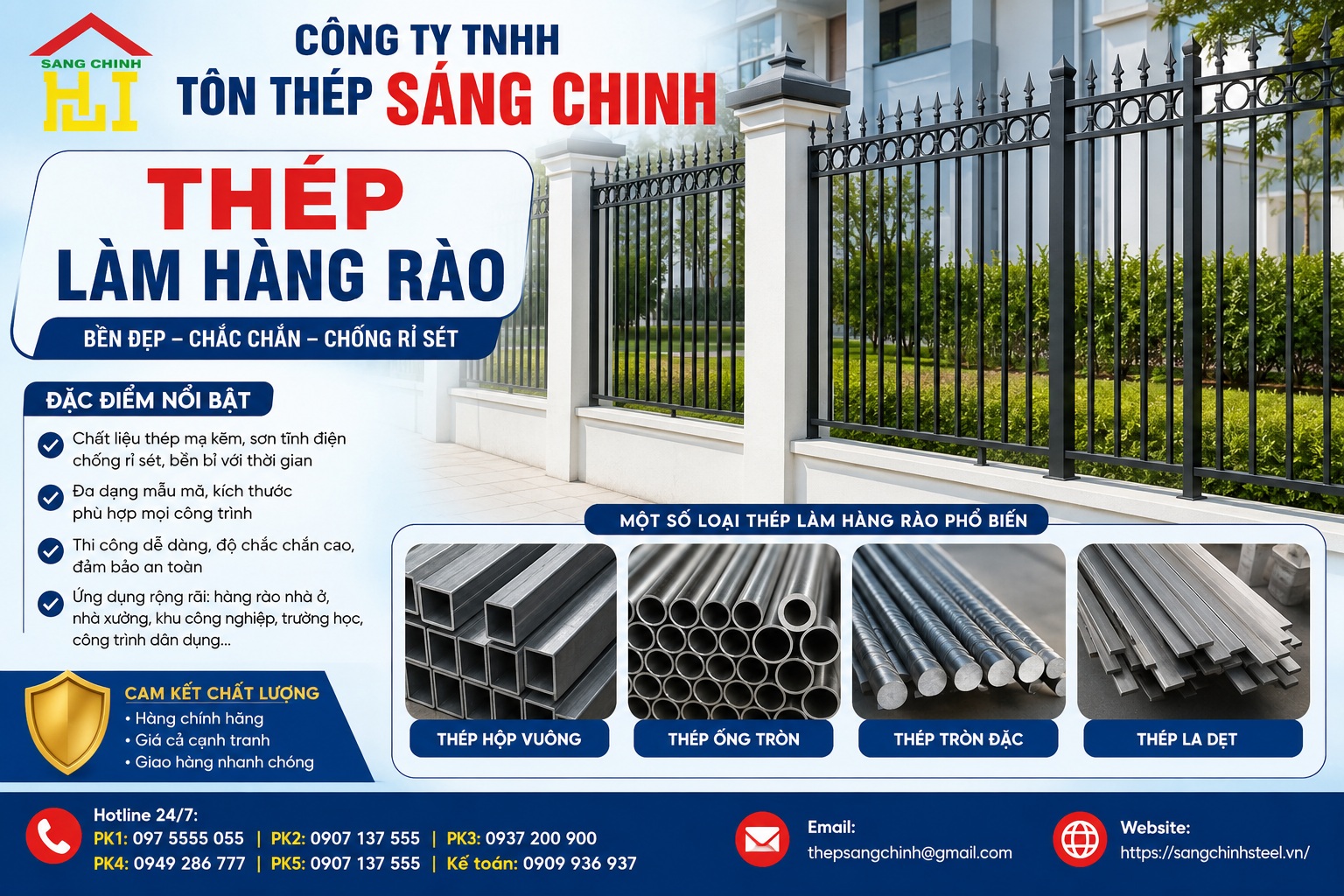Thép làm hàng rào
